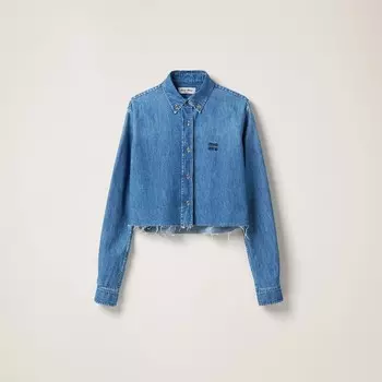 Рубашка из шамбре Miu Miu, синий