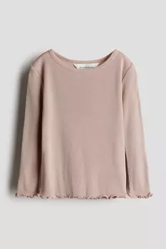 Рубашка из шелкового трикотажа H&M, розовый