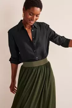 Рубашка из шелковой сиены Boden, черный