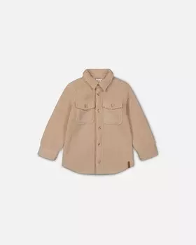 Рубашка из шерпы с карманом бежевого цвета Deux par Deux, бежевый