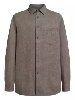 Рубашка из шерсти мериноса 12 STOREEZ, коричневый