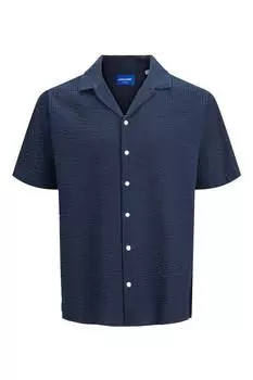Рубашка из сирсакера Resort JACK & JONES, синий