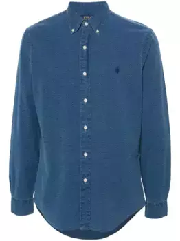 Рубашка из сирсакера с вышивкой Polo Pony POLO RALPH LAUREN, синий