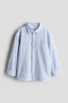 Рубашка из смеси льна H&M, синий