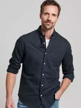 Рубашка из смеси льна и органического хлопка Superdry Studios, Eclipse Navy