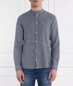 Рубашка из смеси льна Мао Regular Fit Tommy Jeans, серый