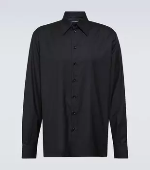 Рубашка из смеси шелка и шерсти Dolce&Gabbana, черный