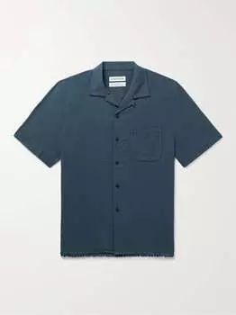 Рубашка из смесового хлопка с бахромой Gioia с откидным воротником и бахромой A KIND OF GUISE, нави