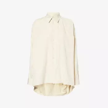 Рубашка из смесового хлопка с глубоким краем Bottega Veneta, синий