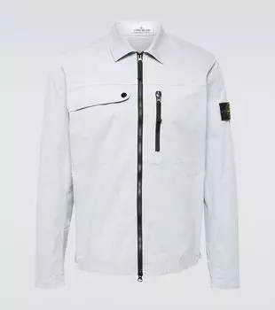 Рубашка из смесового хлопка Stone Island, синий