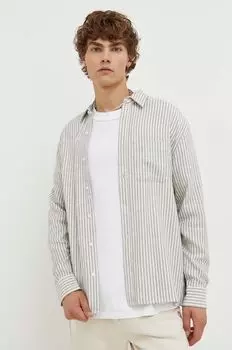 Рубашка из смесового льна Abercrombie & Fitch, бежевый