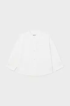 Рубашка из смесового льна для малышей Mayoral, белый