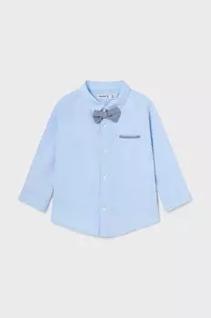 Рубашка из смесового льна для малышей Mayoral, синий