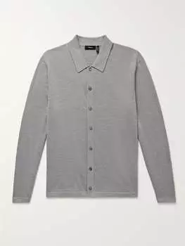 Рубашка из смесового льна Geon Slub THEORY, серый