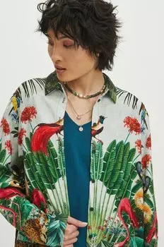 Рубашка из смесового льна Medicine, мультиколор