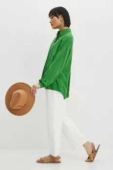 Рубашка из смесового льна Medicine, зеленый