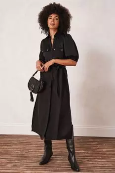 Рубашка из смесового льна Mint Velvet, черный