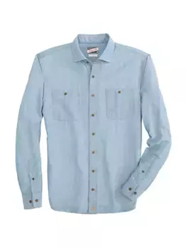 Рубашка из смесового льна Morgan Chambray Johnnie O, цвет chambray
