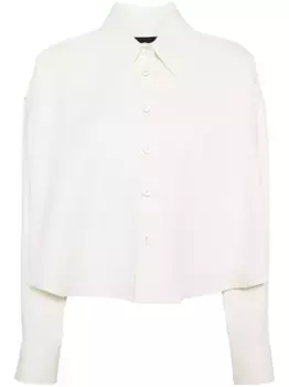 Рубашка из смесового льна на пуговицах Fabiana Filippi, белый