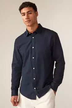 Рубашка из смесового льна с длинными рукавами Jack & Jones, синий