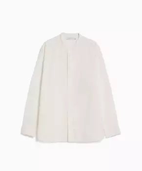 Рубашка из смесового льна с длинными рукавами Bershka Long Sleeve Linen Blend, белый