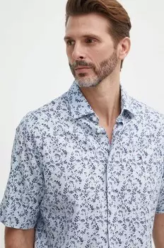Рубашка из смесового льна Tommy Hilfiger, синий
