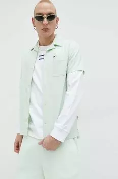 Рубашка из смесового льна Tommy Jeans, зеленый