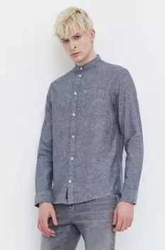 Рубашка из смесового льна Tommy Jeans, серый