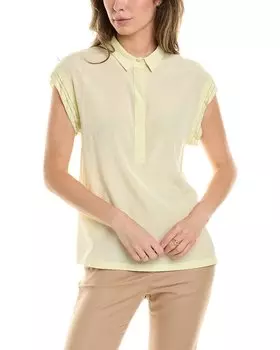 Рубашка из смесового шелка Peserico, зеленый