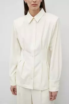 Рубашка из смесовой шерсти Gestuz, желтый