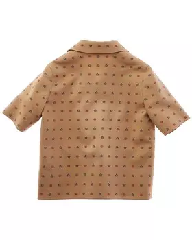 Рубашка из смесовой шерсти Gucci GG Stars, коричневый