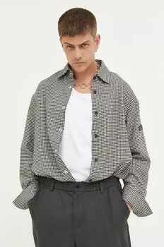 Рубашка из смесовой шерсти Iceberg, черный