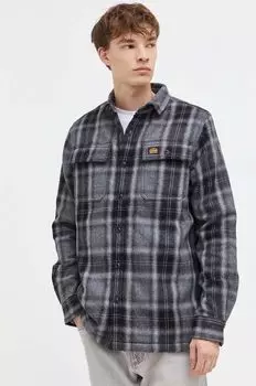 Рубашка из смесовой шерсти Superdry, черный