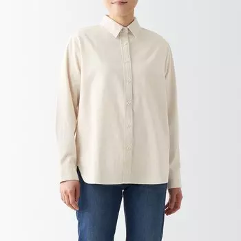 Рубашка из стираного денима обычного цвета с длинными рукавами MUJI, генерировать