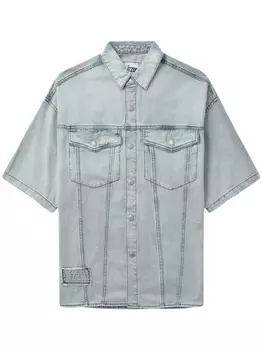Рубашка из стираного денима, синий