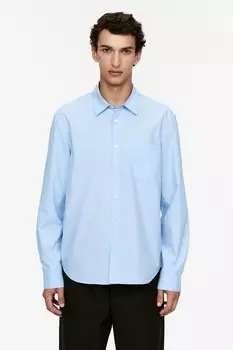 Рубашка из стираного поплина Arket, голубой