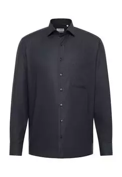 Рубашка из структурированного твила COMFORT FIT ETERNA, антрацит