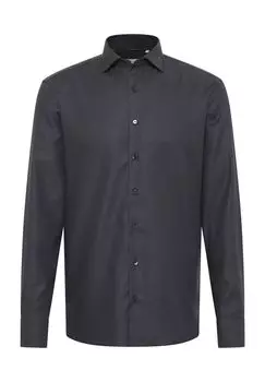 Рубашка из структурированного твила SLIM FIT ETERNA, антрацит
