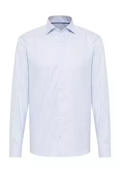 Рубашка из структурированного твила SLIM FIT ETERNA, светло-синий