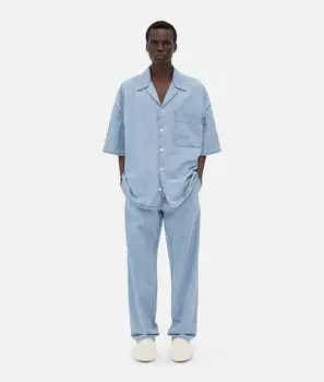 Рубашка из светлого выбеленного денима Bottega Veneta
