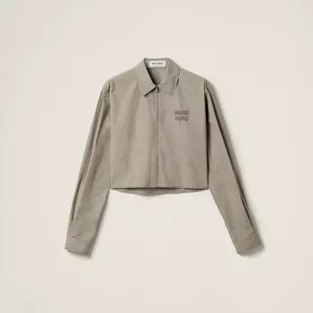 Рубашка из технической ткани в клетку Miu Miu, зеленый