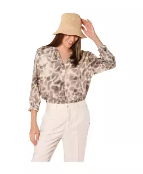 Рубашка из тенселя с длинными рукавами и узором «Жираф» Mason'S, мультиколор