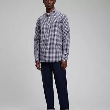 Рубашка из ткани coolmax с рисунком в клетку Gap, белый