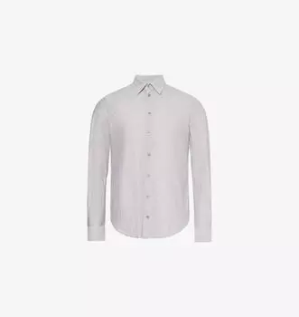 Рубашка из ткани классического кроя с закругленными манжетами Emporio Armani, цвет fantasia grigio chia