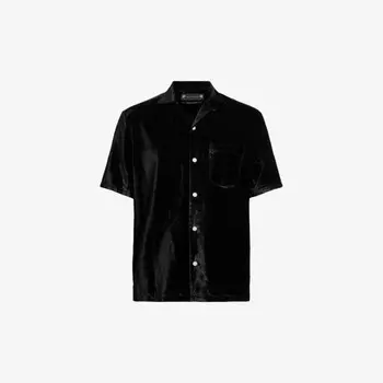 Рубашка из ткани Runa с коротким рукавом Allsaints, черный