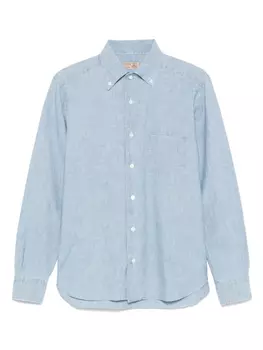 Рубашка из ткани шамбре Barba, синий