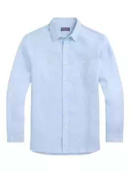 Рубашка из ткани шамбре Ralph Lauren Purple Label, синий