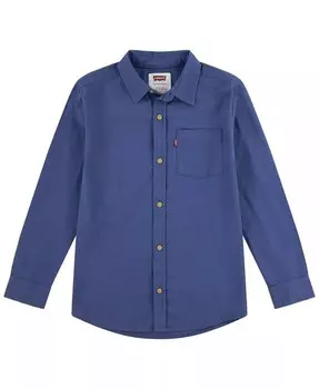 Рубашка из тканого материала с длинными рукавами для больших мальчиков Levi'S, белый