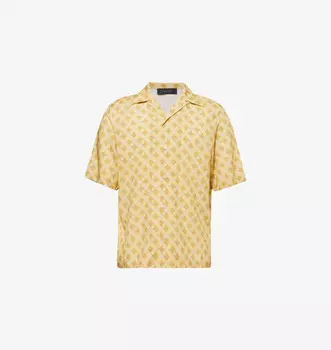 Рубашка из тканого трикотажа с короткими рукавами и логотипом Amiri, цвет champagne