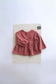 Рубашка из толстого вельвета ZARA, терракота